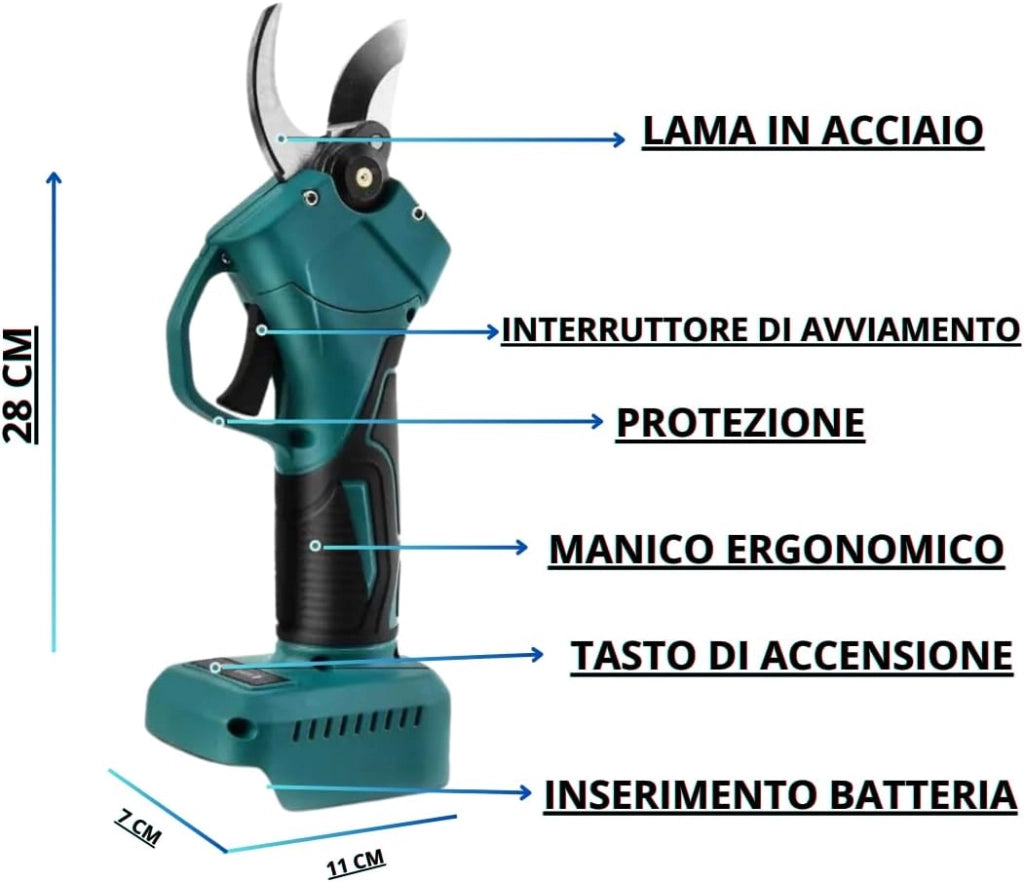 Forbice da Potatura a Batteria con Motosega a Batteria 6 Pollici incluso
