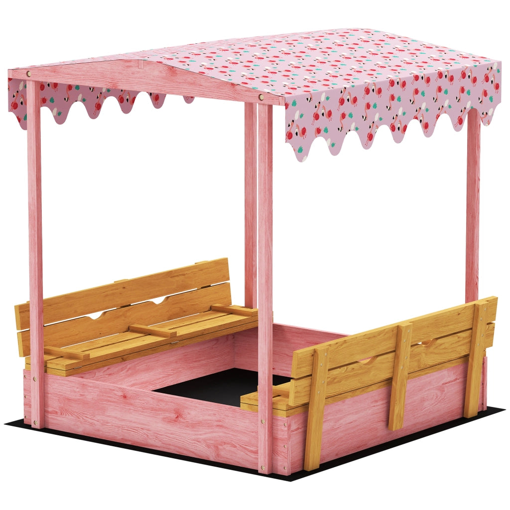 Sandbox in Legno con Coperchio e Sedile Pieghevole ¨C zephmum ¨C Legno Acacia Grigio