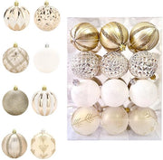 Set di palline di Natale da 24 pezzi - Palline di Natale in plastica indeformabile - Palline di Natale dorate - Ornamenti da appendere - Decorazioni festive - Per albero di Natale - Decorazione di Natale