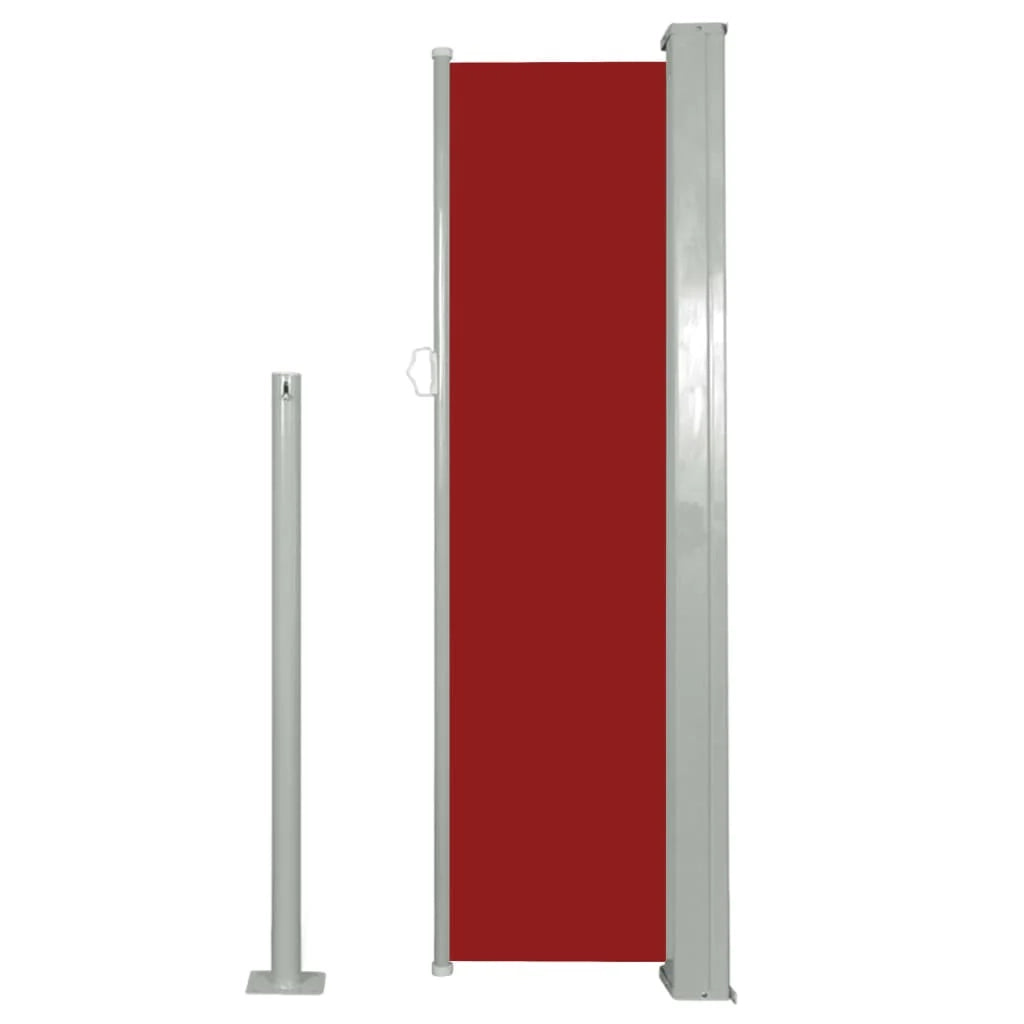 Tenda da sole laterale retrattile/schermo privacy per patio giardino terrazza balcone 120 x 300 cm rosso 02_0007086