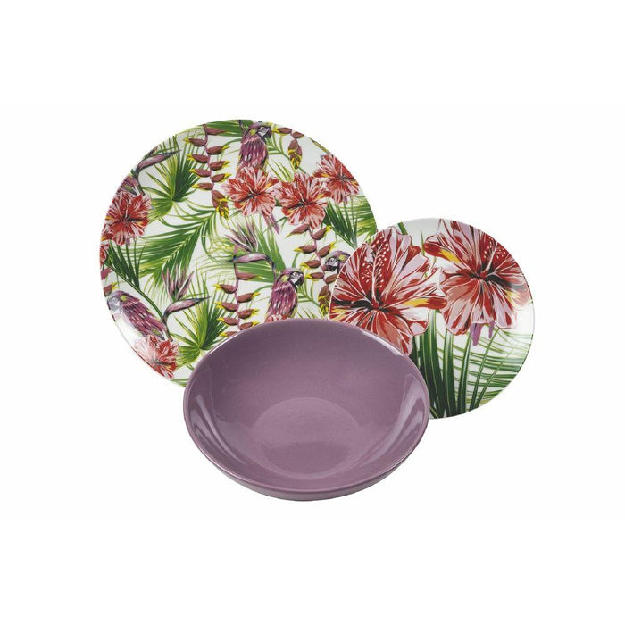 Servizio Piatti 18 Pezzi in Porcellana VdE Tivoli 1996 Parrot Jungle