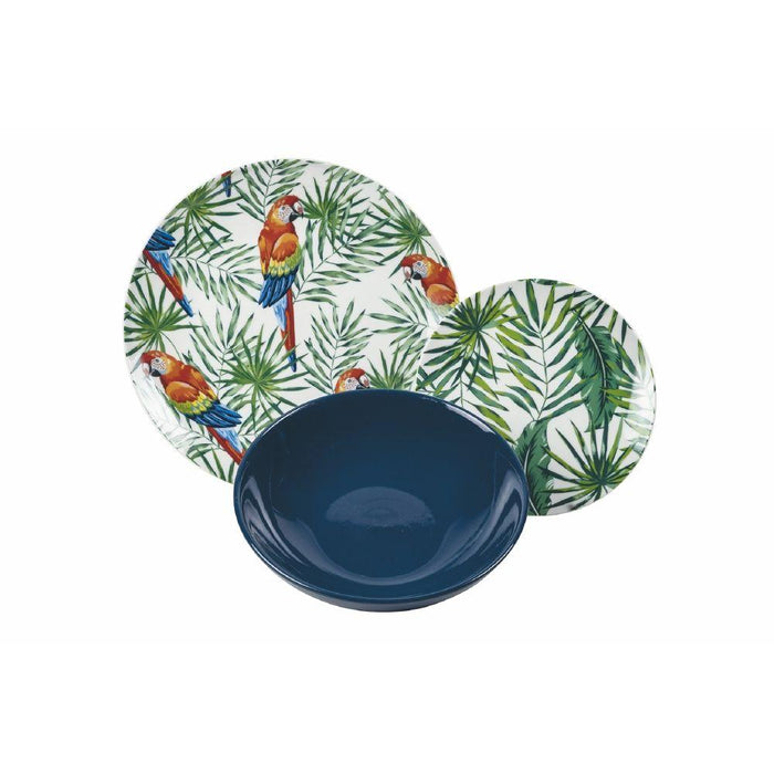 Servizio Piatti 18 Pezzi in Porcellana VdE Tivoli 1996 Parrot Jungle