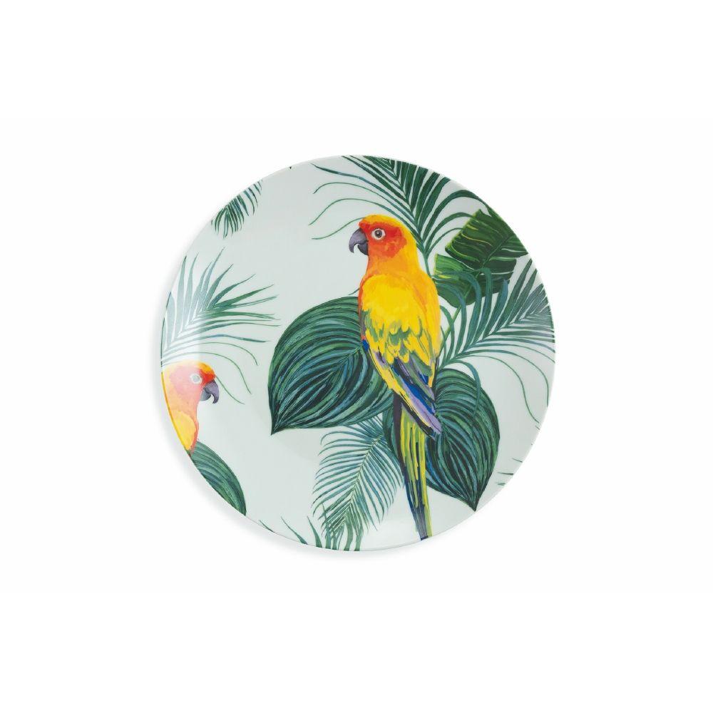 Servizio Piatti 18 Pezzi in Porcellana VdE Tivoli 1996 Parrot Jungle
