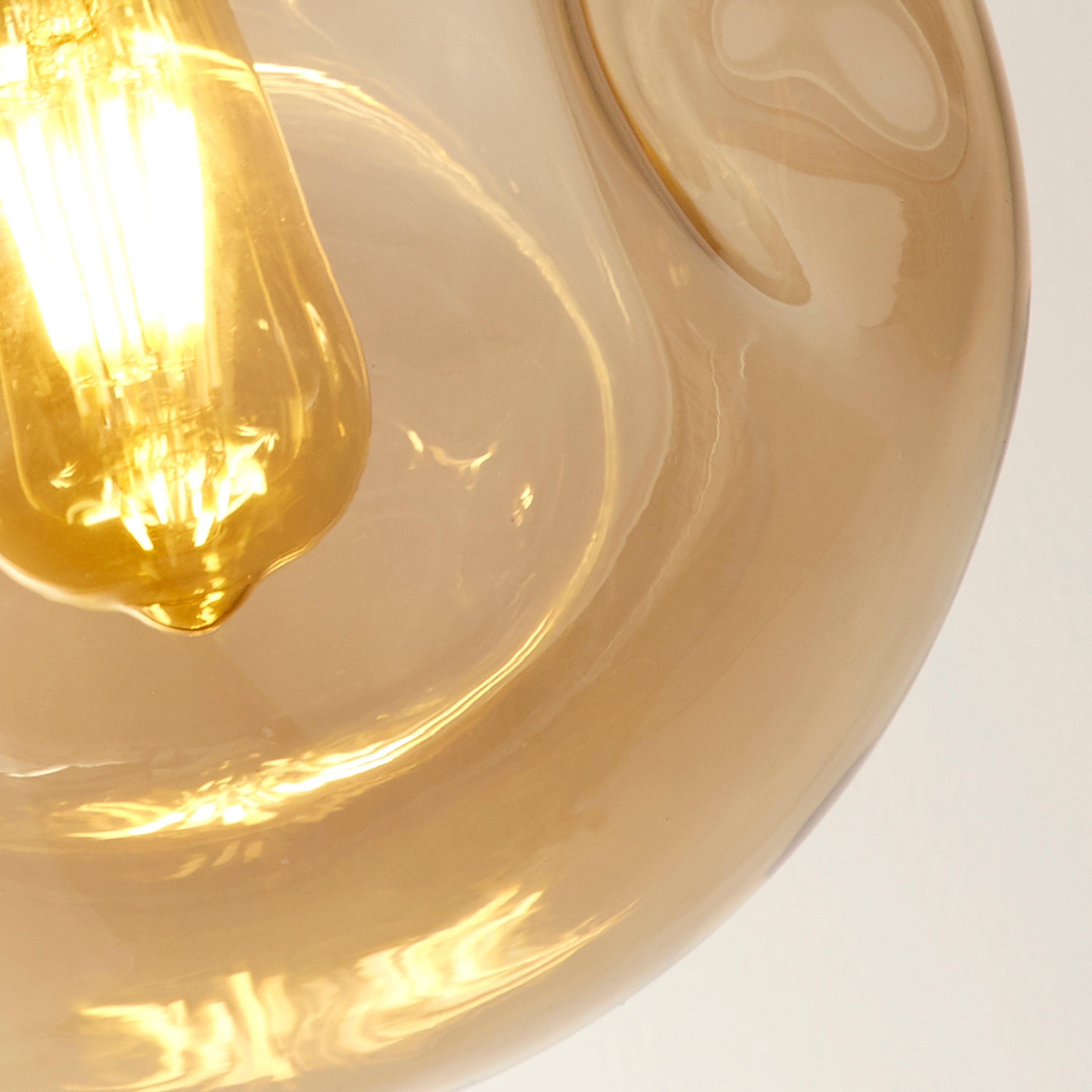 Lampadario Contemporaneo Punch Acciaio Nero Vetro 3 Luci E27