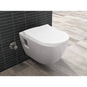 Aqua bagno wc sospeso leila taharat, con sedile, da parete