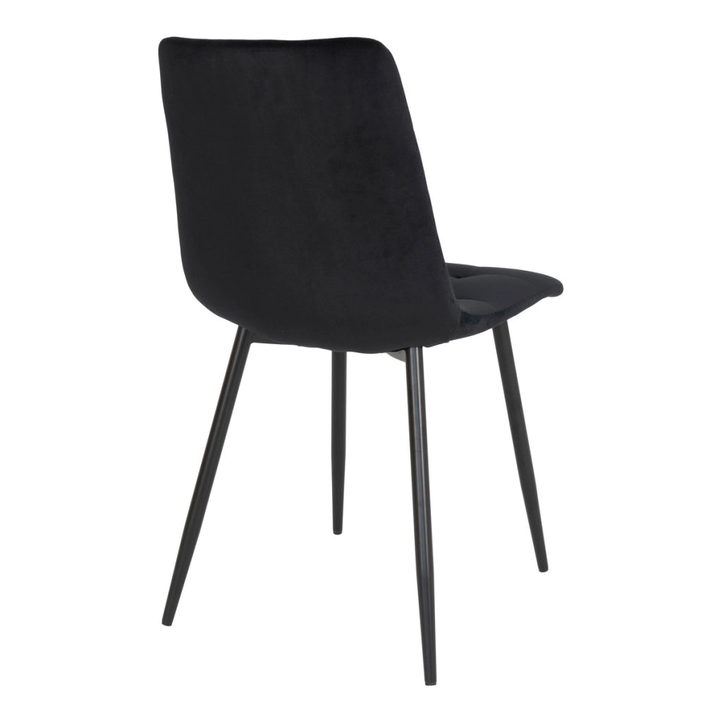 Set di 2 Sedie Middelfart, Nero, Velluto, 55x44x86 cm