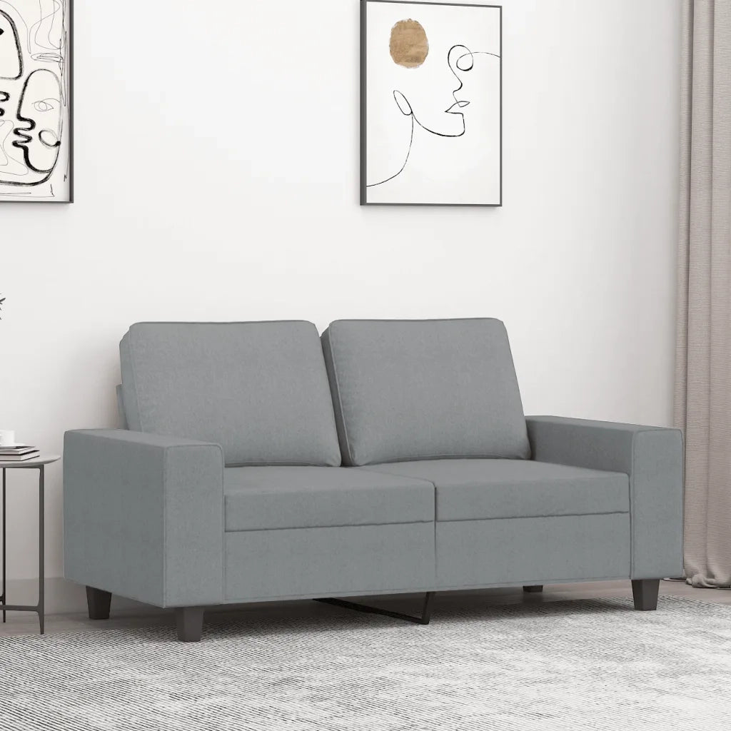 Divano | Divano da soggiorno | Sofa a 2 Posti Grigio Chiaro 120 cm in Tessuto
