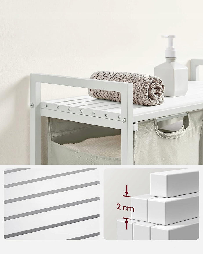 Mobile portabiancheria Valora a 2 scomparti bianco 92L per bagni