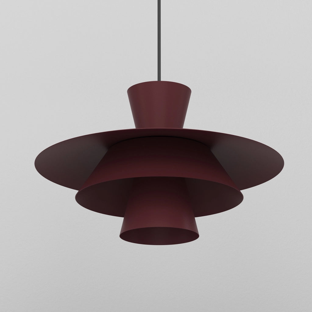 Lampada sospesa Plato 1 luce bordeaux acciaio E27 Luminex