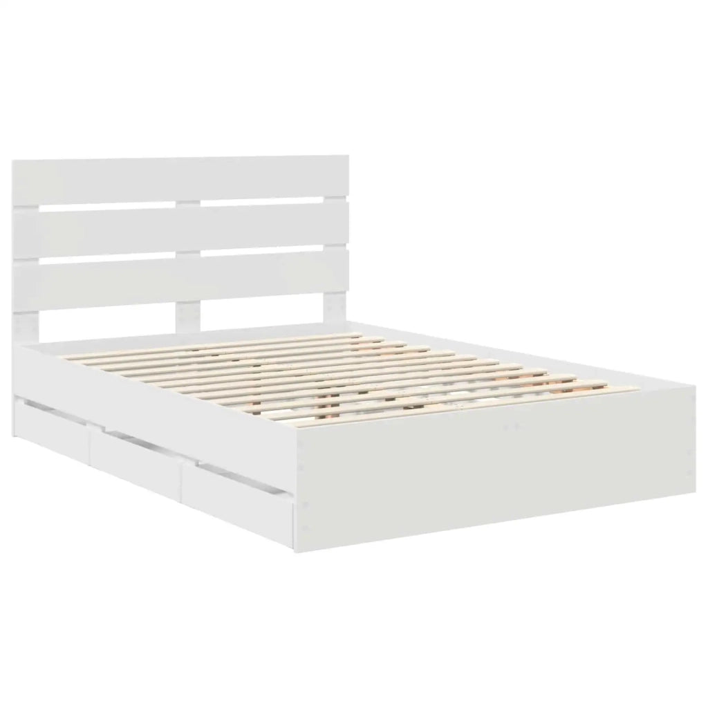 Struttura del letto Bianco 140 x 190 cm Legno Ingegnerizzato