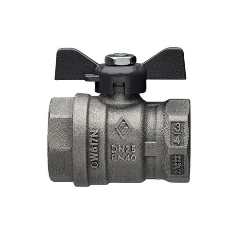 VALVOLA A SFERA A PASSAGGIO TOTALE FF FARFALLA IN ALLUMINIO- 3/4 DN 20  PN 40- RB- pezzi 1