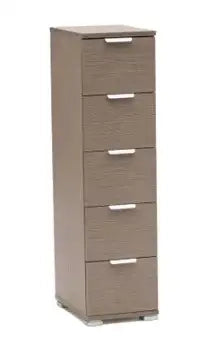 Cassettiera 5 cassetti rovere grigio già montato L27 H103 P38