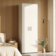 Armadio Chalvefted a 2 Ante Guardaroba con Barra Appendiabiti e 4 Ripiani Regolabili 175 x 60 x 35 cm - Bianco [en.casa]