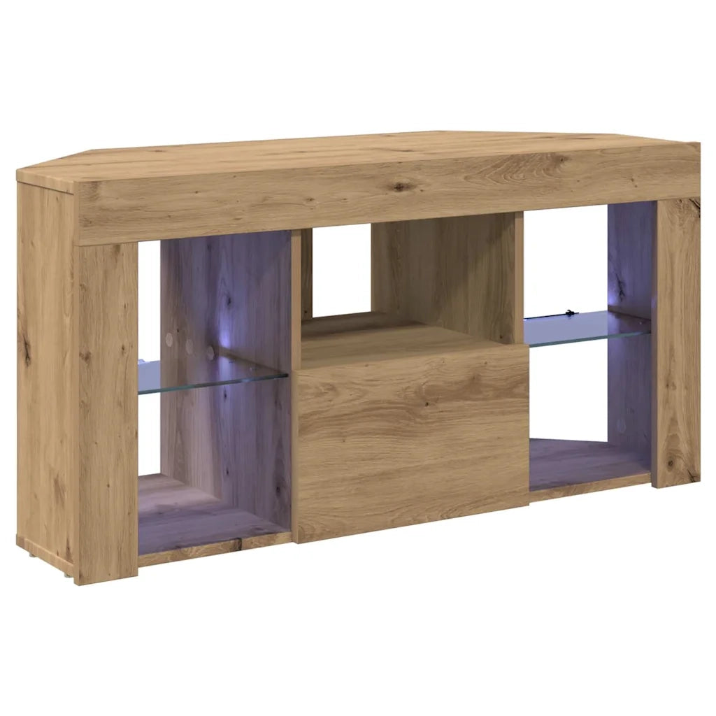 Mobile TV LED Angolare Rovere artigianale 100 x 40 x 50 cm 889804