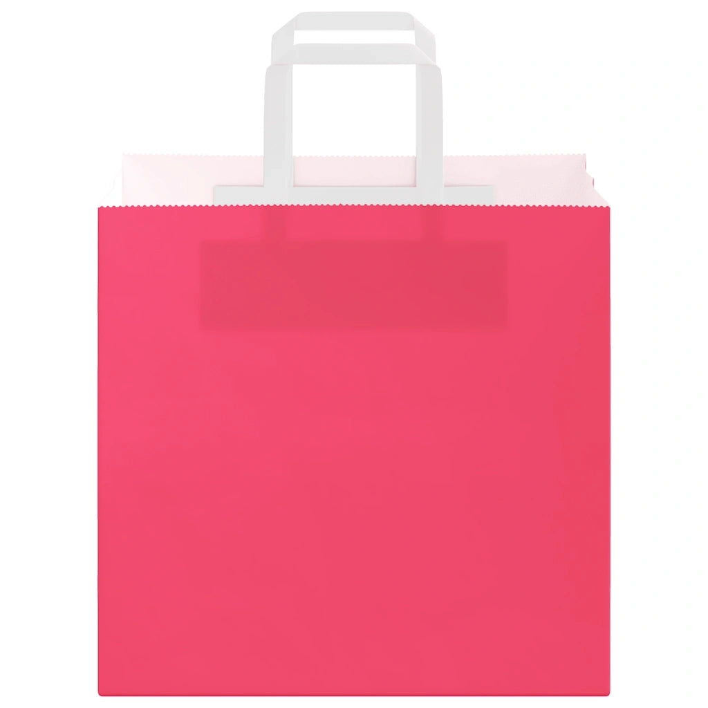 Sacchetti di Carta 250 pz con Manici Rosa 26x17x25 cm 4101899