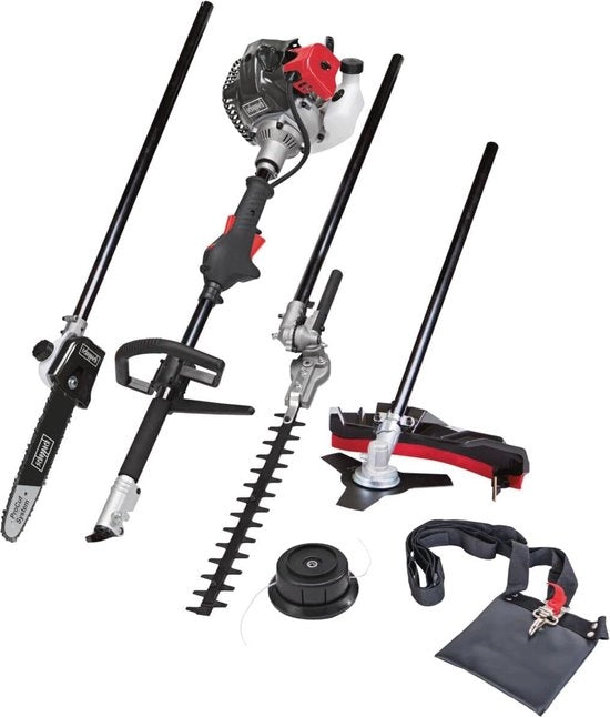 Tuingereedschap multifunzionale 4-in-1 - Trimmer erboso, Raschiatrice boschi, Tagliaerba e Trattore di erba con motore a 2 tempi