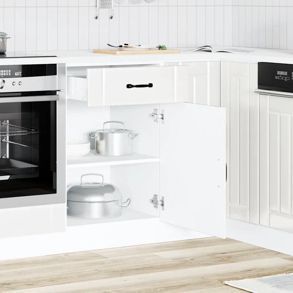 vidaXL Base da Cucina Lucca Bianco Lucido in Legno Multistrato