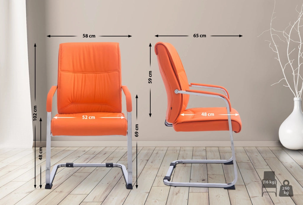 Sedia XL Anubis in similpelle arancione