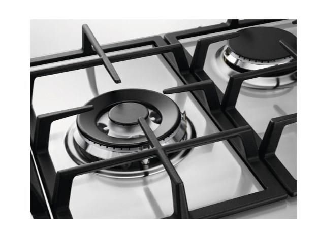 Electrolux KGS7536SX Nero, Acciaio inossidabile Da incasso 75 cm Gas 5 Fornello(i)