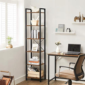 Libreria Valora LLS101B01 in stile loft rustico marrone per soggiorno