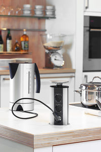 EVOline Port prolunghe e multiple 3 m 3 presa(e) AC Interno Nero, Acciaio inossidabile