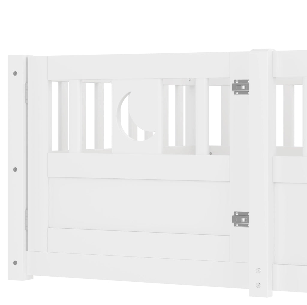 Letto per bambini 90x190 cm con barriera di sicurezza e decori stella e luna