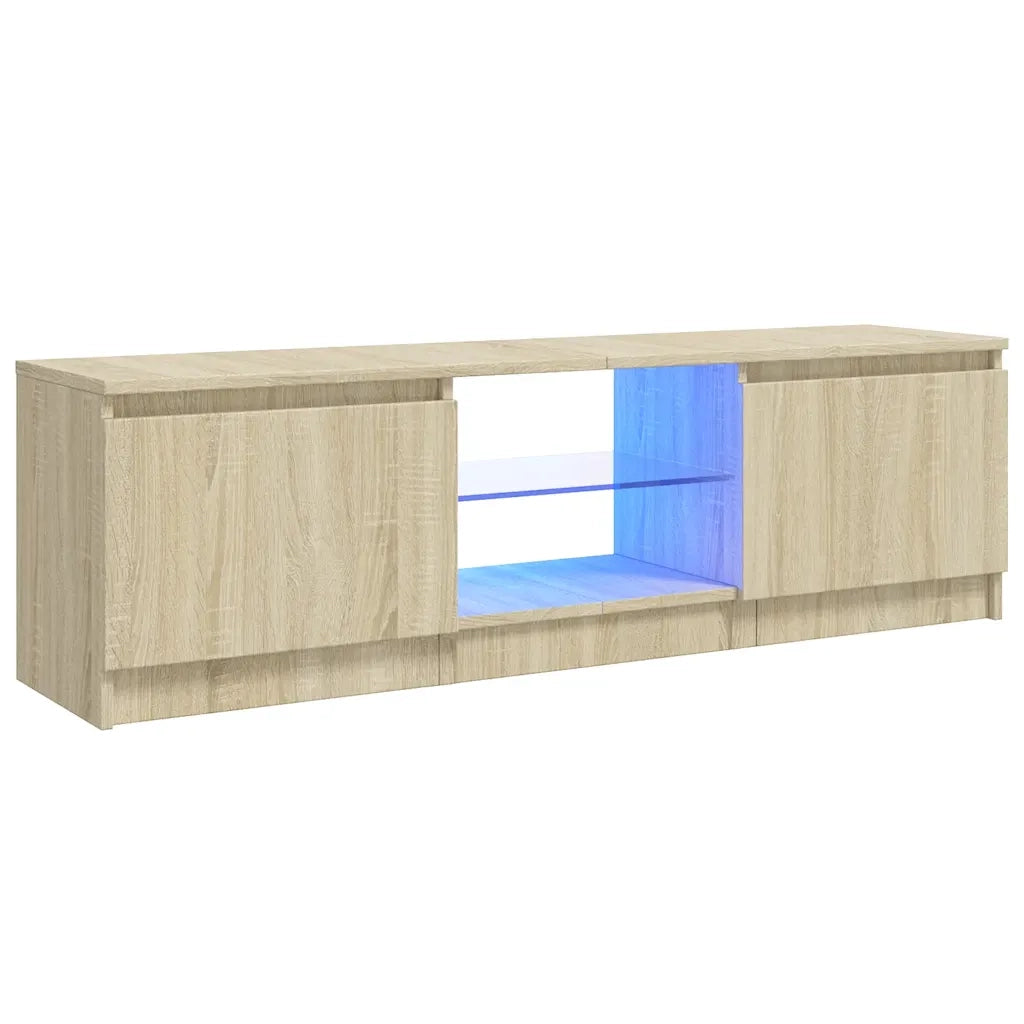 Mobile Porta TV con Luci LED Rovere Sonoma 120x30x35,5 cm cod mxl 13316
