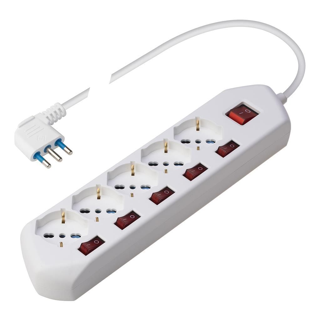 Poly Pool PP2509 prolunghe e multiple 1,5 m 5 presa(e) AC Interno Bianco