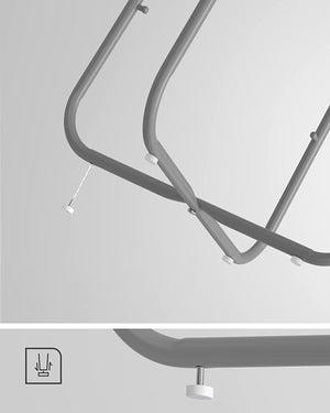 Tavolino rotondo Valora con cestino grigio | compatto e moderno