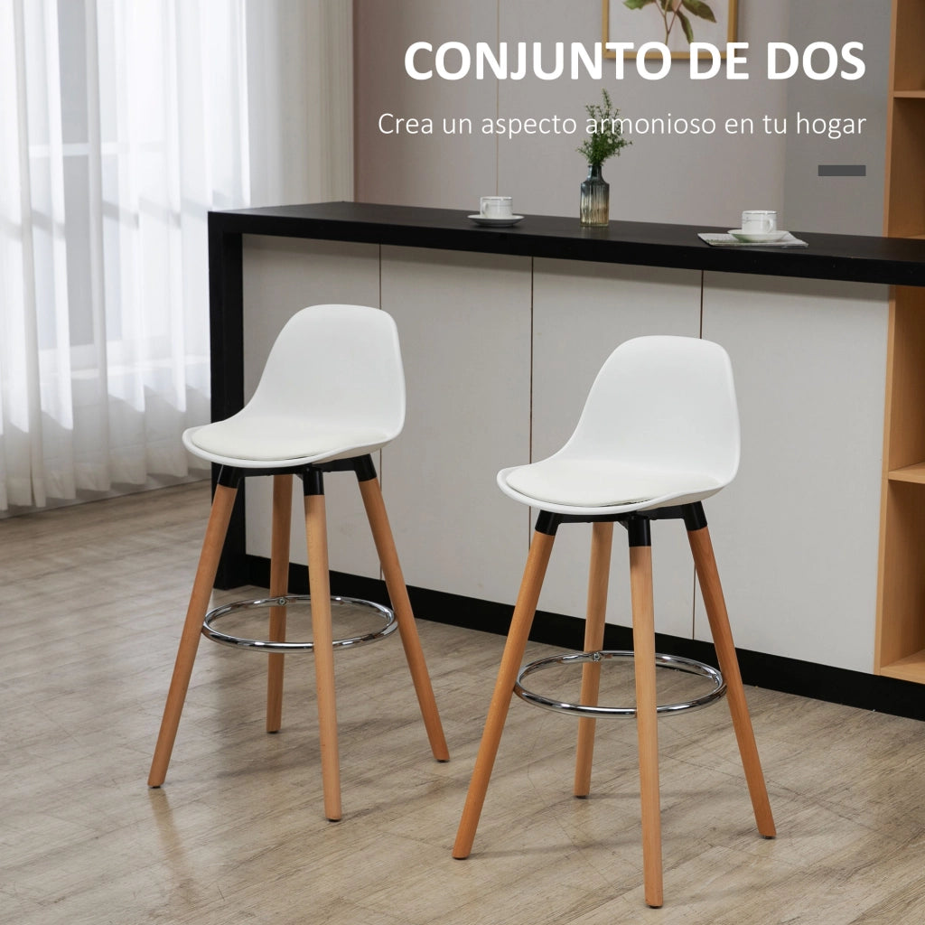 Sgabelli da Bar ¨C Minimal ¨C Bianco 43x43x91 cm