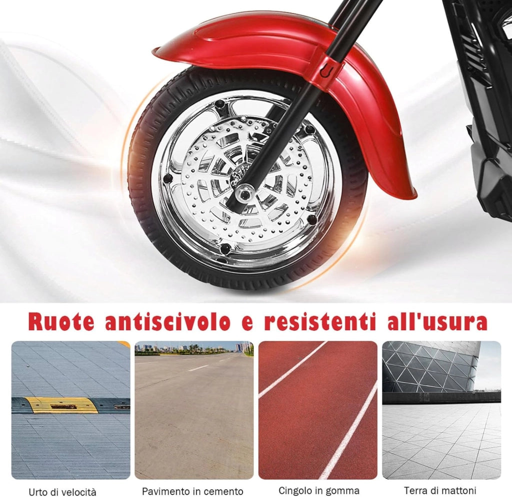 6V Moto Elettriche per Bambini, Moto Cavalcabile Marcia Avanti e Indietro, Portanza di Peso 30kg (Rosso)