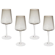 Set di 4 calici da vino rosso e bianco in vetro grigi soffiati a mano 36 cl aperitivo cena
