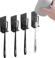 Tienuta per Spazzola Dentale elettrica 4 pezzi - Montaggio a muro senza perforazione - Acciaio inossidabile - Set di tienuta per spazzola dentale - Adatto per bambini - Z...
