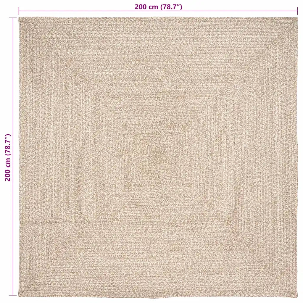 Tappeti per area Naturale e Bianco 200 x 200 cm Juta 42010482