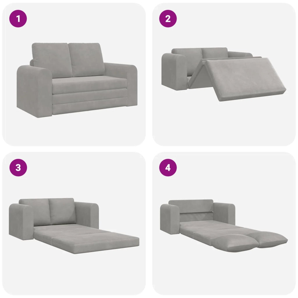 Divano letto | Sof¨¤ letto | Letto singolo Grigio chiaro 148 x 71 x 83 cm Velluto