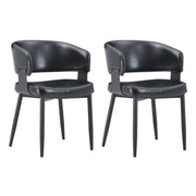 Sedie da pranzo 2 pezzi 77,3 cm in PU nero, stile Mid-Century moderno