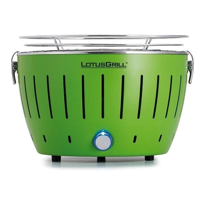 LotusGrill LOG-GR-280 Barbecue a Carbonella con Ventola Elettrica Diametro 29,2 cm Alimentazione USB o 4 Batterie AA colore Verde
