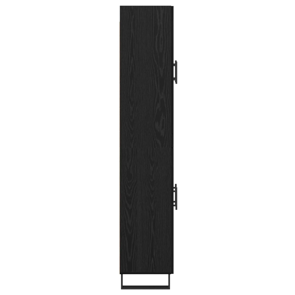 Credenza-Buffet-Armadio da cucina Rovere Nero 69,5 x 34 x 180 cm Legno multistrato 173967