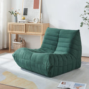 Poltrona Bassa Imbottita Kodsø con Rivestimento in Microfibra 75x90x100 cm - Verde [en.casa]