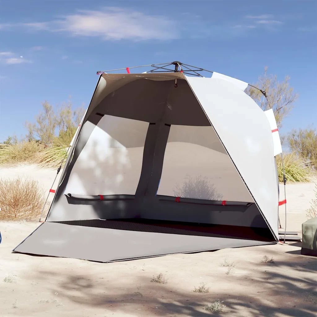 Tenda da Spiaggia 3 Persone-Tenda da campeggio Grigio Rilascio Rapido Impermeabile 984716