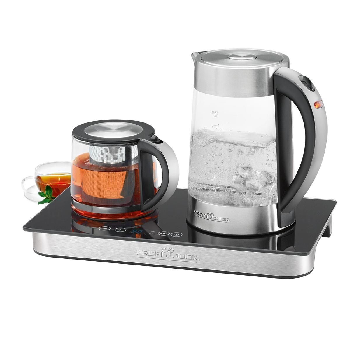 ProfiCook PC-TKS 1056 bollitore elettrico 1,7 L Nero, Acciaio inossidabile, Trasparente