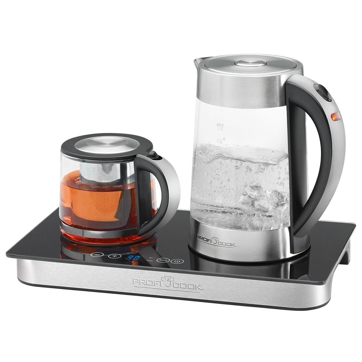 ProfiCook PC-TKS 1056 bollitore elettrico 1,7 L Nero, Acciaio inossidabile, Trasparente