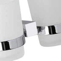 Porta bicchiere/spazzolini doppio da muro - serie sq