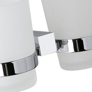 Porta bicchiere/spazzolini doppio da muro - serie sq