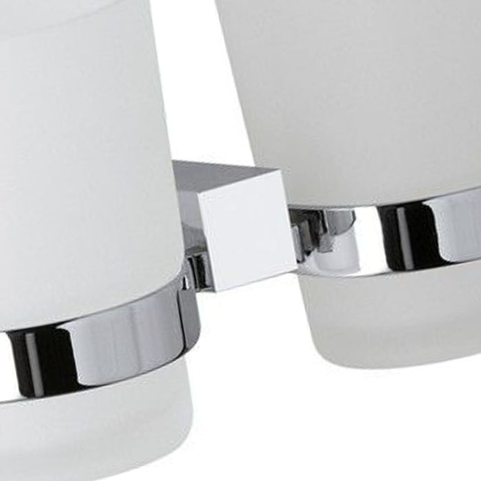 Porta bicchiere/spazzolini doppio da muro - serie sq