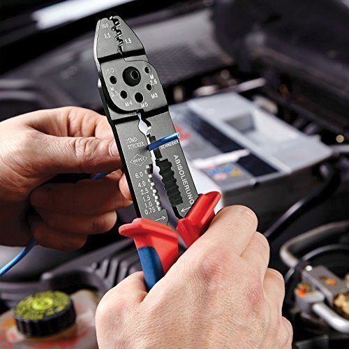 Knipex 97 21 215 B Crimpatrice Nero, Blu, Rosso