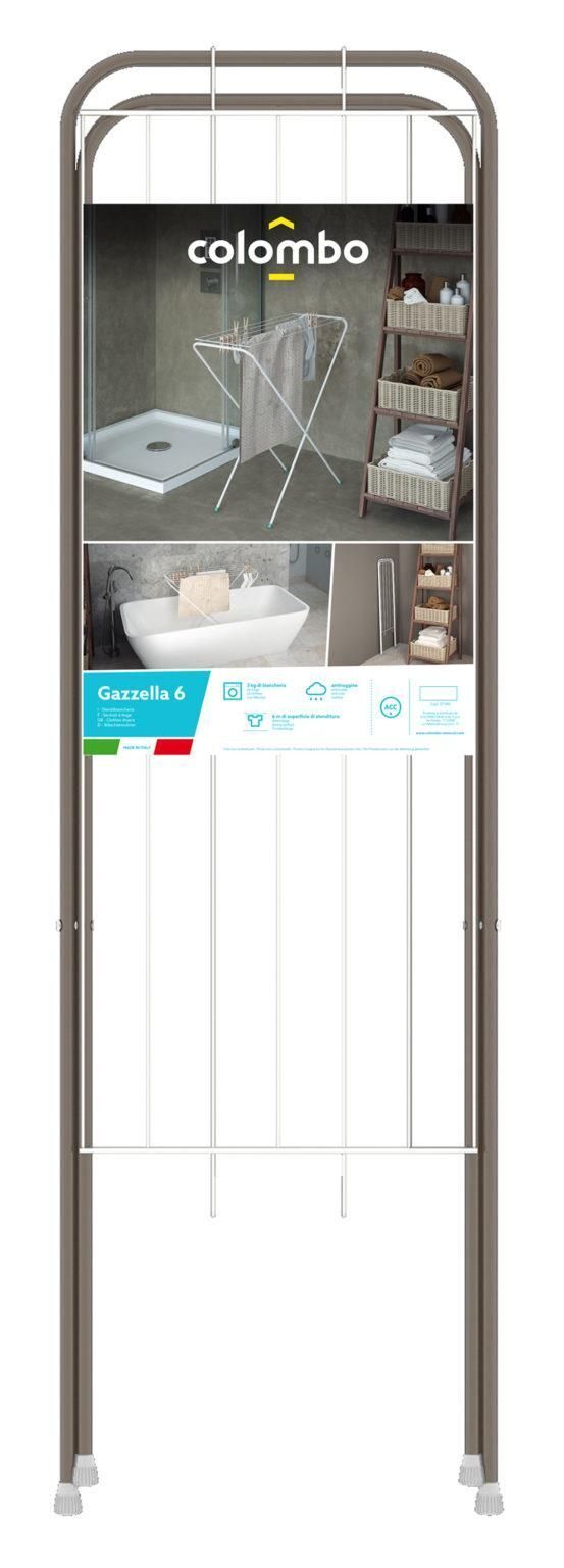 Colombo New Scal Gazzella 6 Stendibiancheria da pavimento Grigio