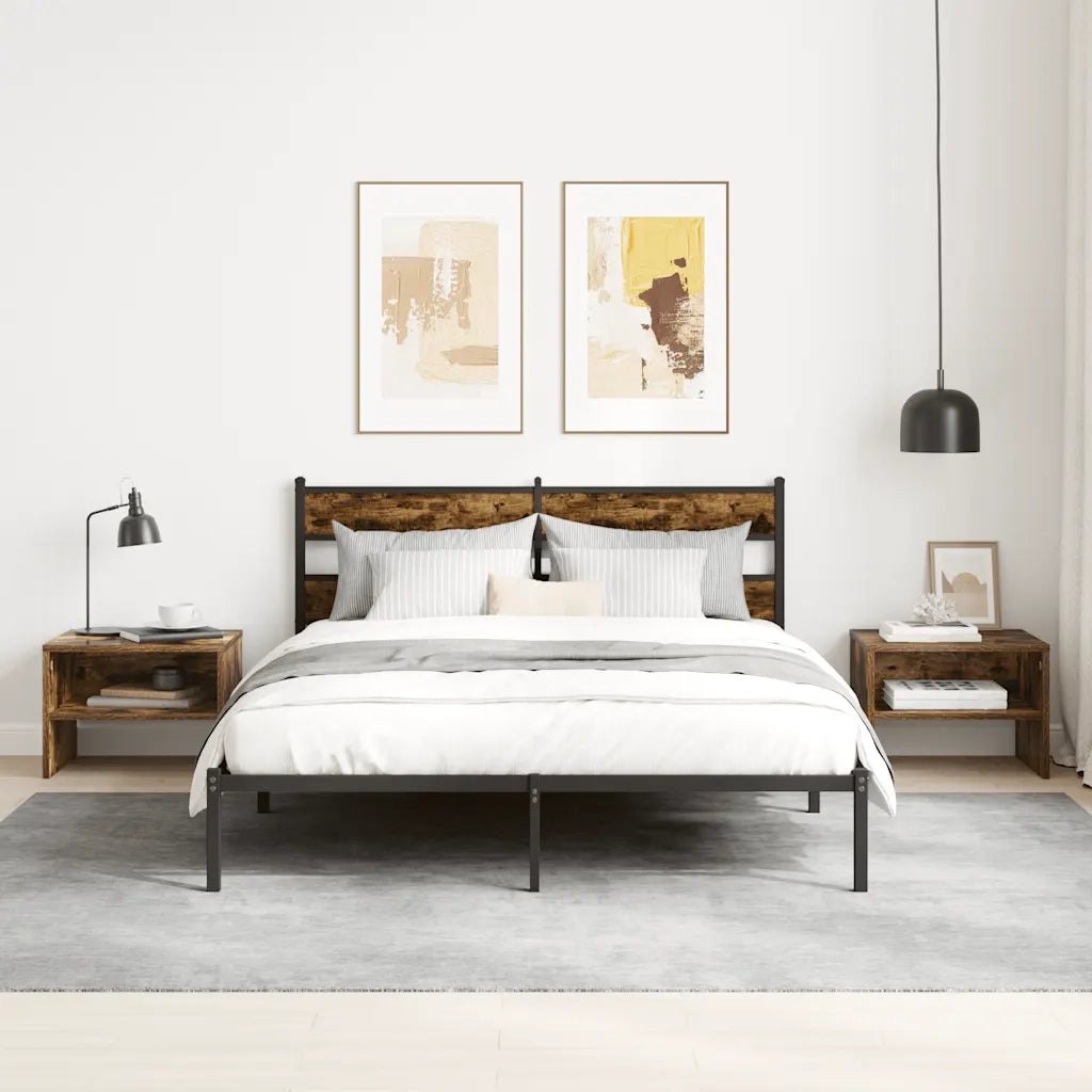 Comodino-Tavolino da notte Rovere Fumo 40x30x30 cm Legno Multistrato 569803