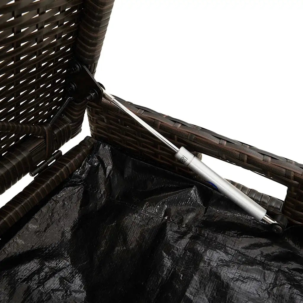 Cassapanca da Esterno con Cuscino Marrone 100 cm in Polyrattan 4104066