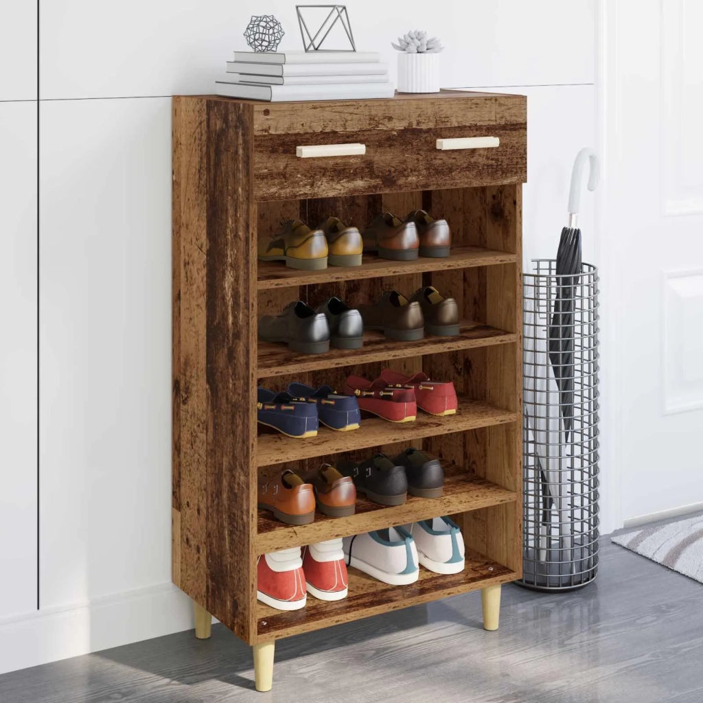 Mobile per scarpe con cassetto Legno vecchio 60 x 35 x 105 cm 8004210
